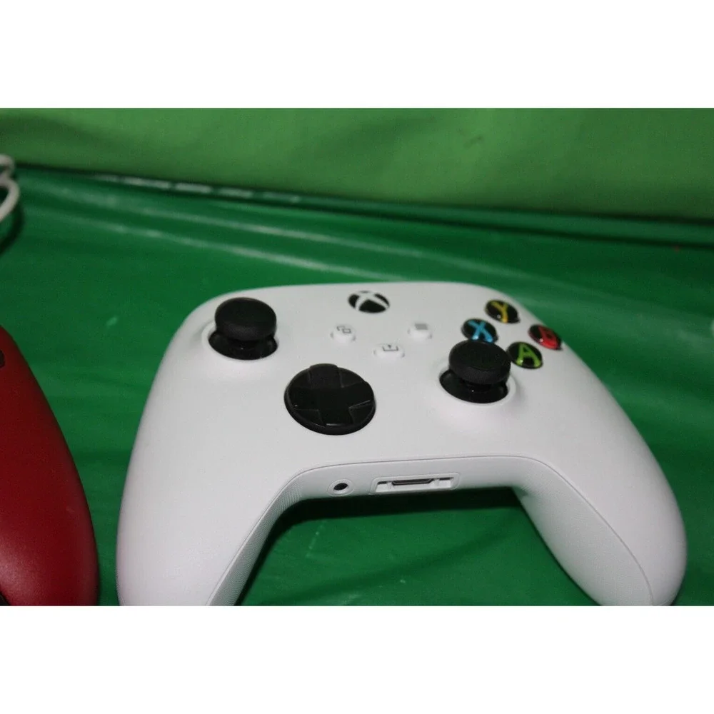 2 Microsoft Video Game Controllers Red 1708 And White 1914